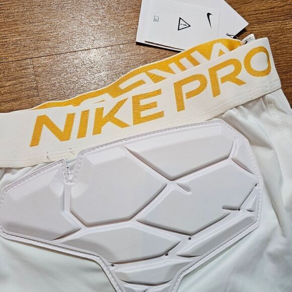 Nike Pro Hyperstrong Padded Football Shorts XL White Gold Dri-Fit Protective New - Picture 15 of 16